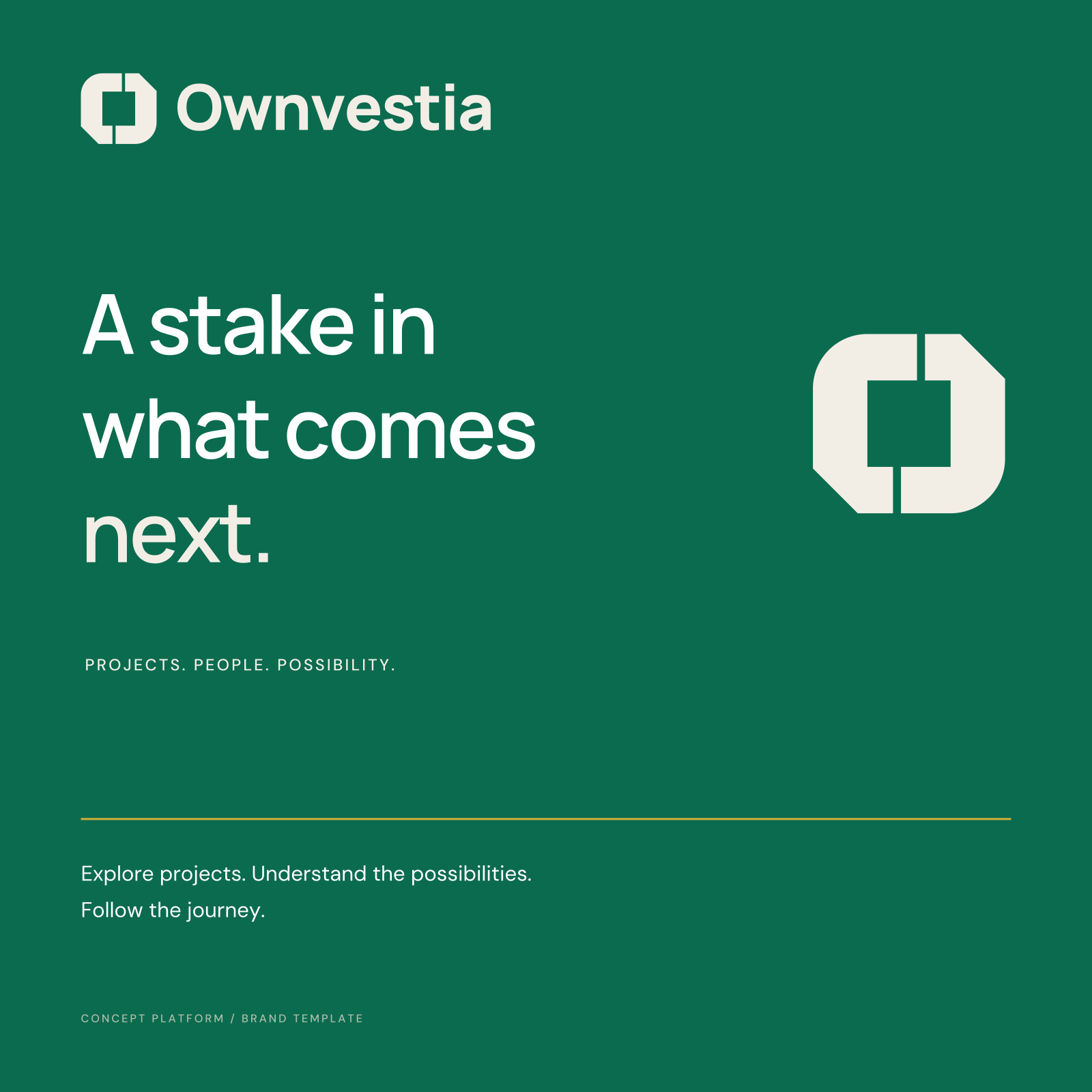 Ownvestia social graphic: A stake in what comes next.